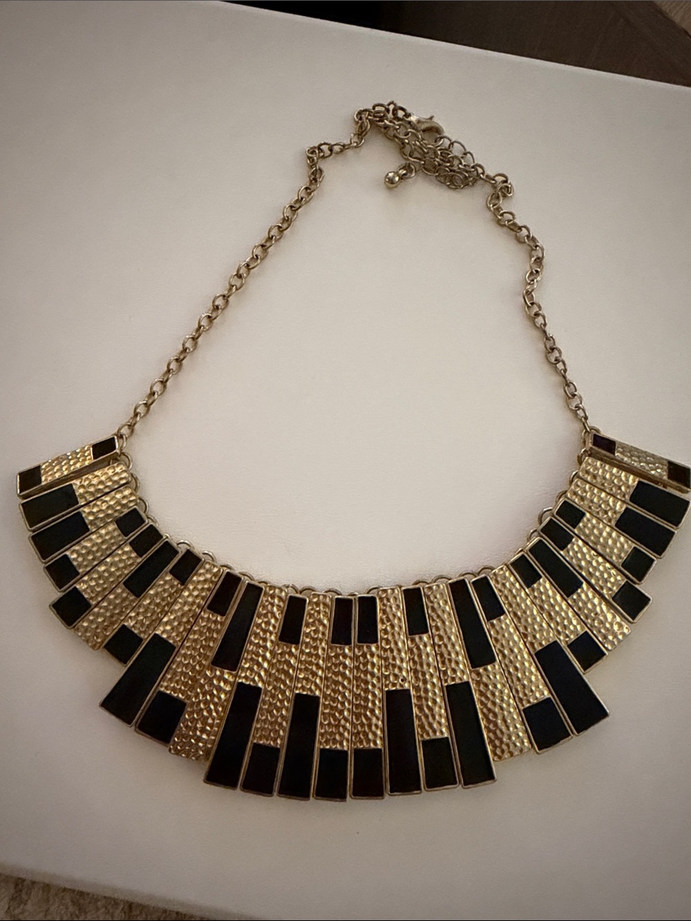 Gold and Black Statement Bib Necklace